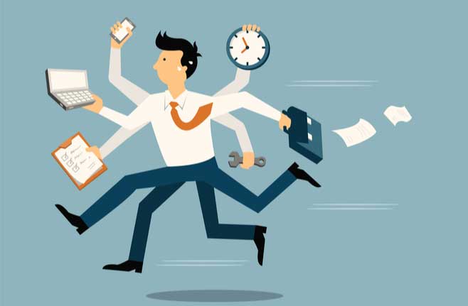 忙しいサラリーマン イラスト