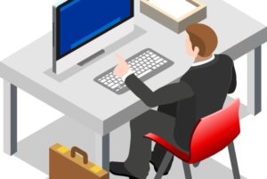 パソコン 男性 スーツ executive