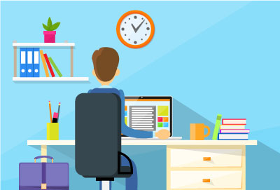 男性 スーツ 自宅 勉強 パソコン