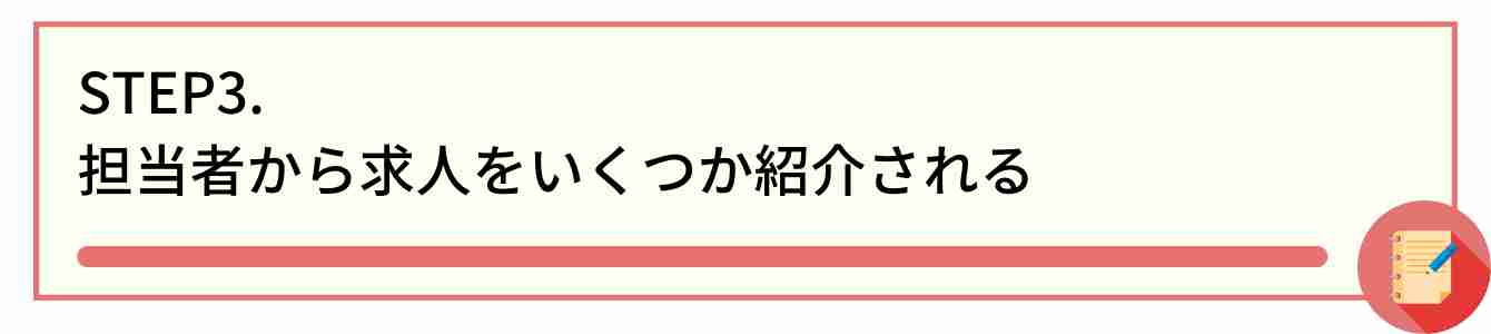 STEP3. 担当者から求人をいくつか紹介される
